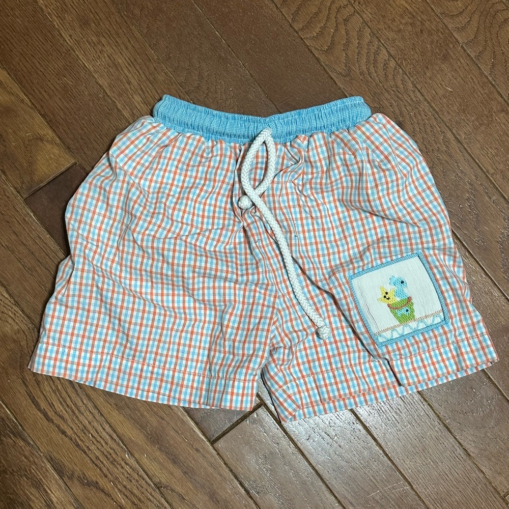 Boys 🩶smocked swim trunks 12-18 mos